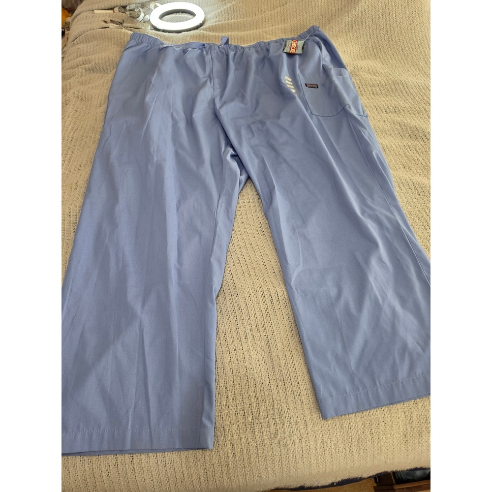 Cherokee Workwear Scrub Pants Light Blue 5XL Style 4000 Drawstring Cargo NEW